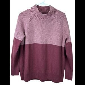 Summersalt The Luxe Cashmere‎ Blend Two-Tone Sweater In Rosewood & Shell Size 1X